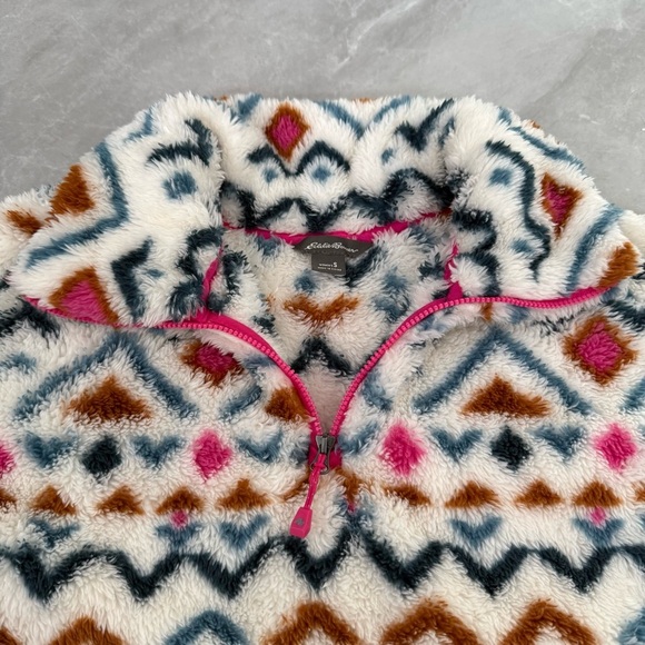Women’s Eddie Bauer Aztec Ultra Soft Plush 1/4 Zip Pullover Sweater Small - Picture 5 of 16